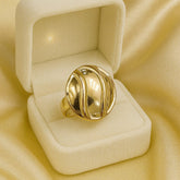 Gold Plated Stainless Steel Ring-06 (Round)